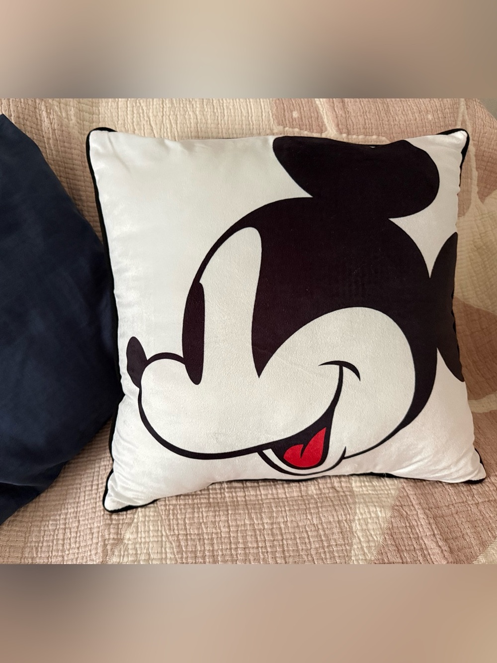 DISNEY MICKEY MOUSE Black & White Large Plush-Feel Pillow Like-New - Picture 3 of 9
